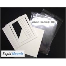 5 Pack Single Mounts, white core (with backing boards & bags) 5 Pack Single Mounts, white core (with backing boards & bags)