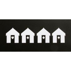 009 Beach Huts Shape Mount  23x50cm 
