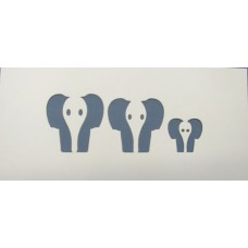 011 Elephant Family Shape Mount - Front facing  23x50cm 